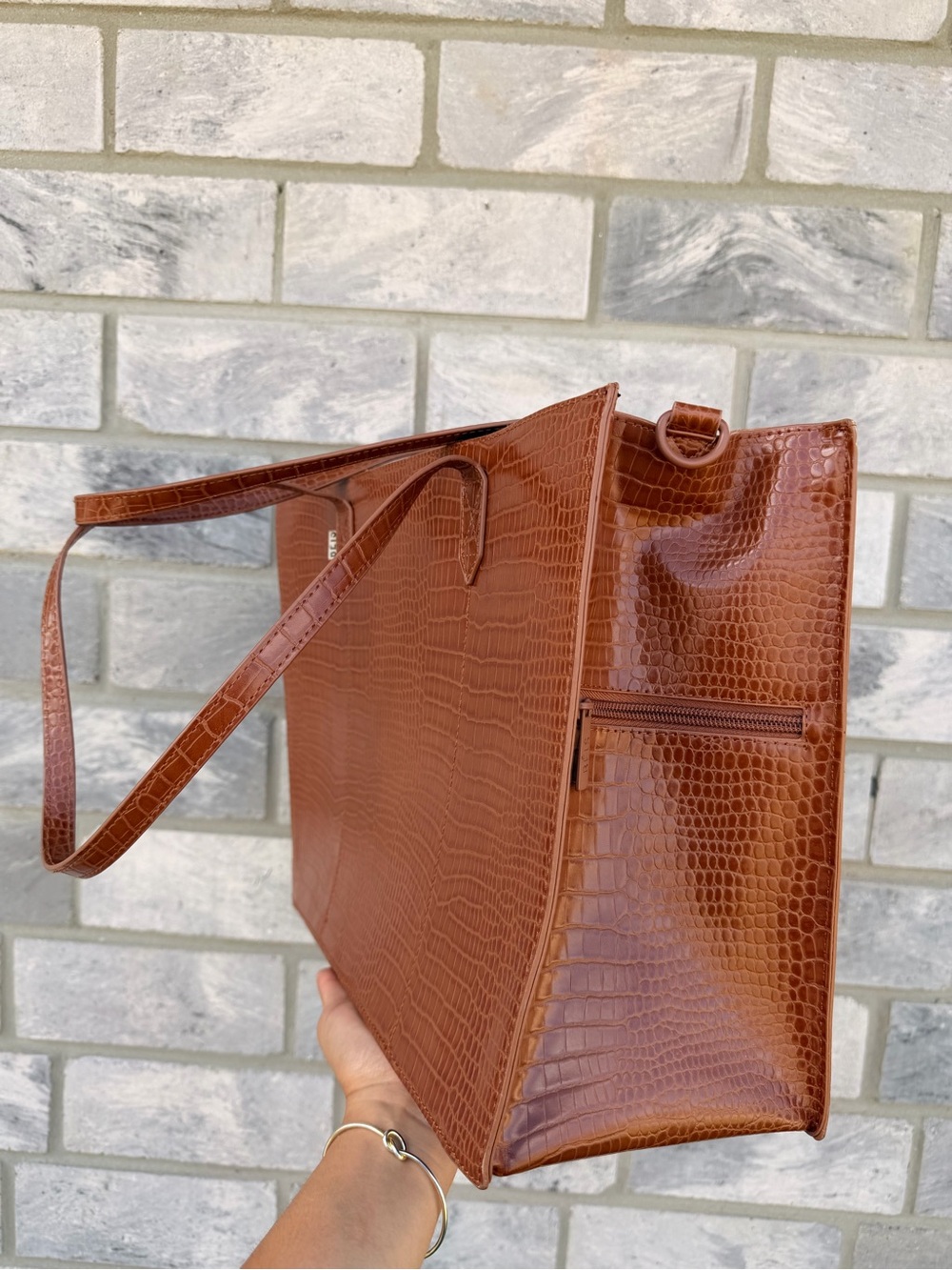 BEIS The Work Tote in Maple Croc - Picture 8 of 12